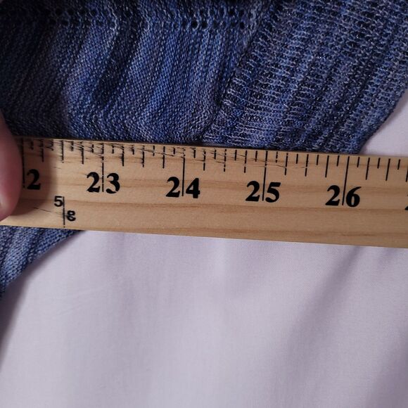 White House Black Market Sweater Small Blue Knit Chevron Dolman - Picture 7 of 11